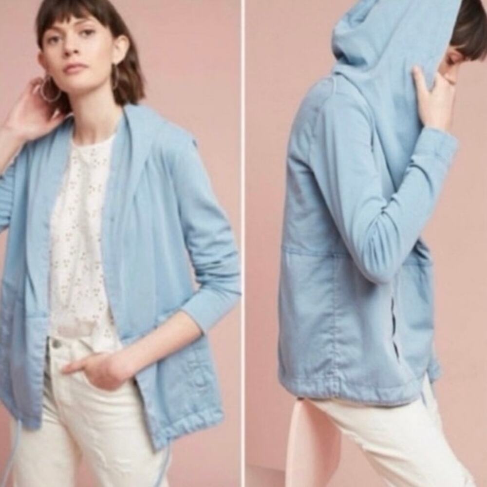 Anthropologie Postmark Blue Hooded Anorak Jacket